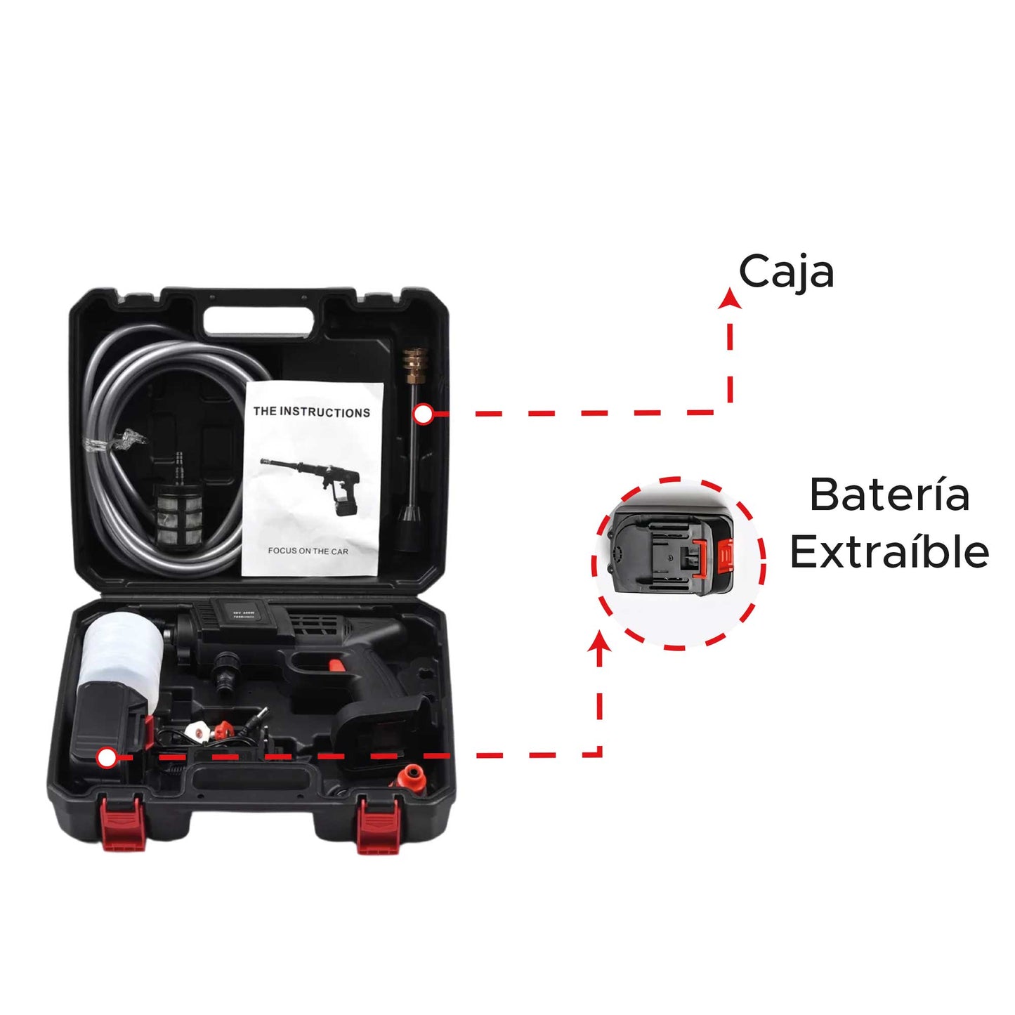 🚿⚡ Hidrolavadora inalámbrica portátil 48V con 2 baterías recargables ⚡🚿