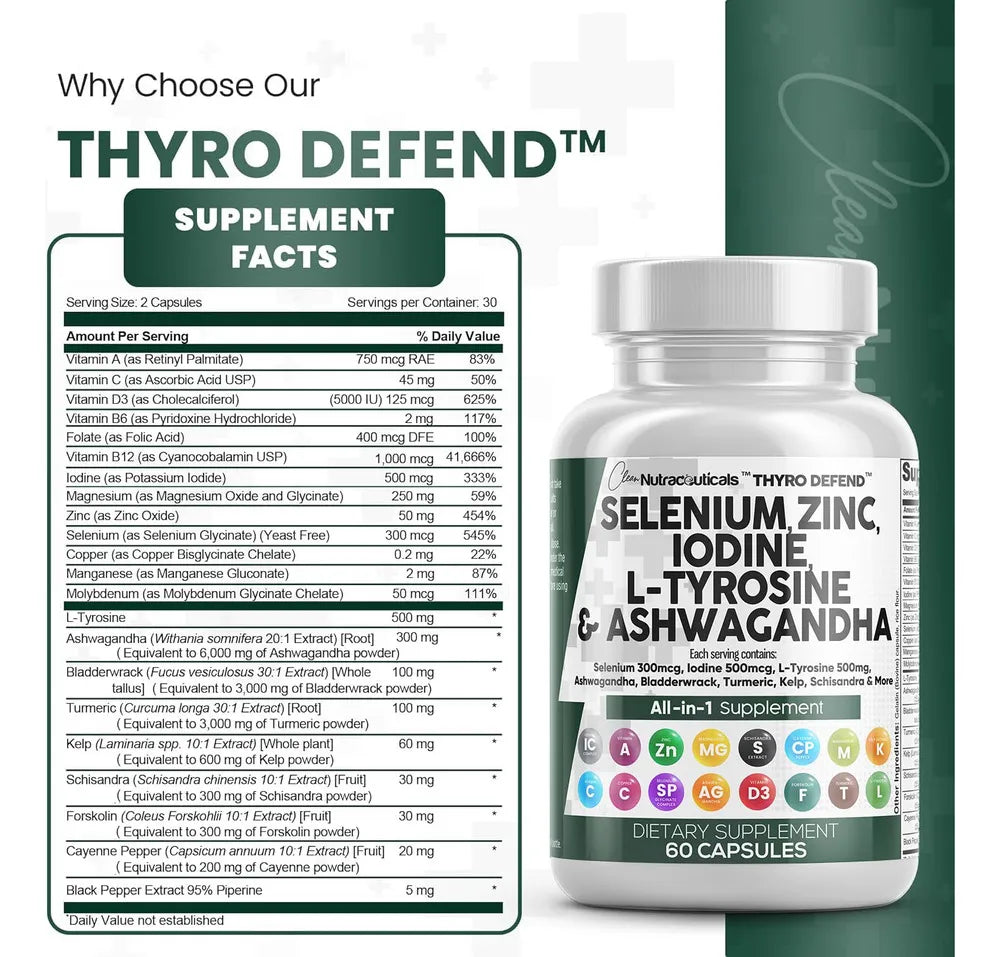 🌿 Tiroides Clean Nutraceuticals – 60 Cápsulas