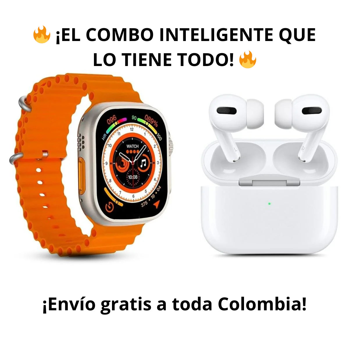 🆕 ¡Combo Inteligente T900 Pro + Audífonos Bluetooth! 🎧⌚